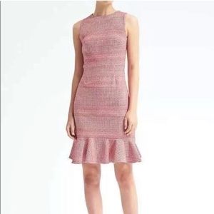 Banana Republic Cross Back Flared Midi Dress in Burgundy Red